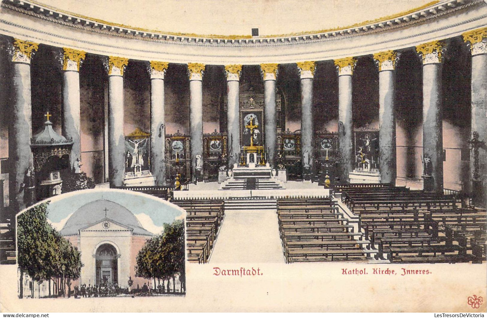 ALLEMAGNE - Darmstadt - Kathol. Kirche, Inneres - Carte Postale Ancienne - Darmstadt