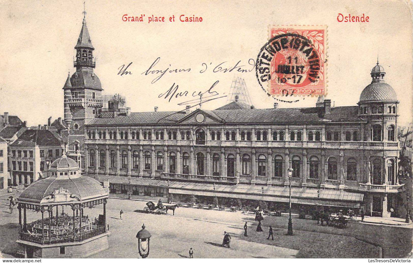 BELGIQUE - Ostende - Grand Place Et Casino - Carte Postale Ancienne - Oostende