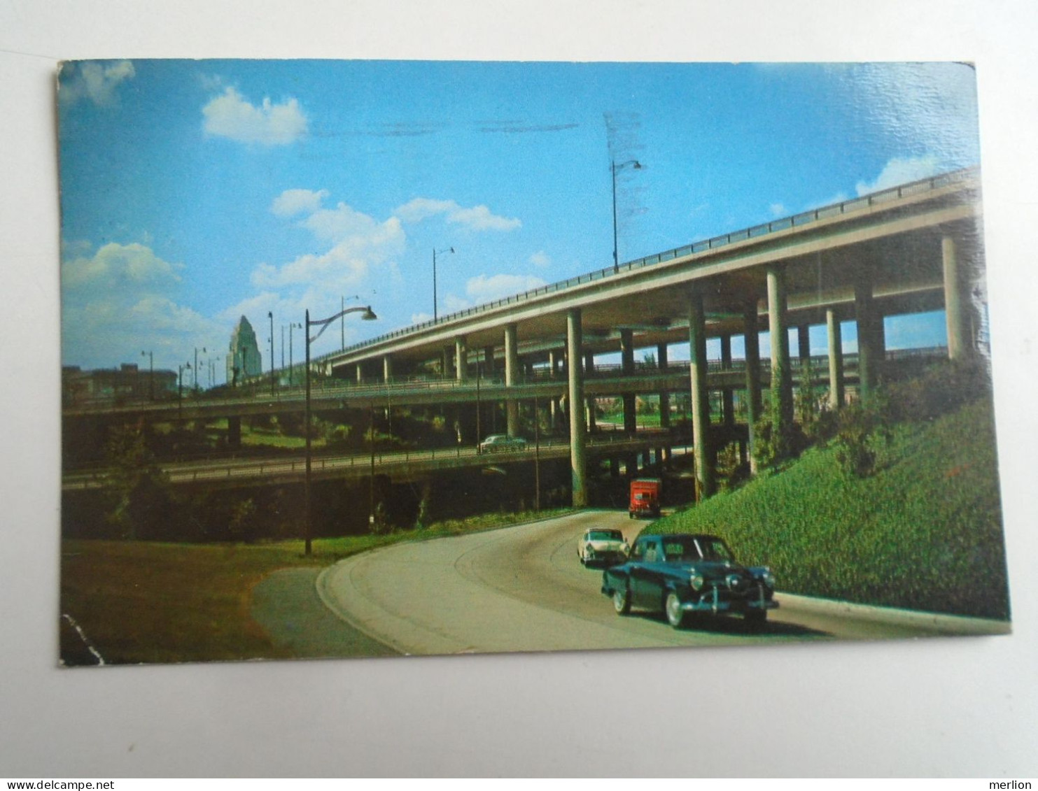 D196309     California   - Freeway Stack - Los Angeles -  1961  Auto Automobile  Sent To Hungary Radványi György - Los Angeles