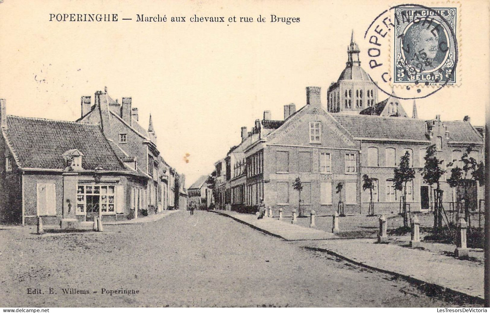 BELGIQUE - Poperinghe - Marché Aux Chevaux Et Rue De Bruges - Carte Postale Ancienne - Poperinge