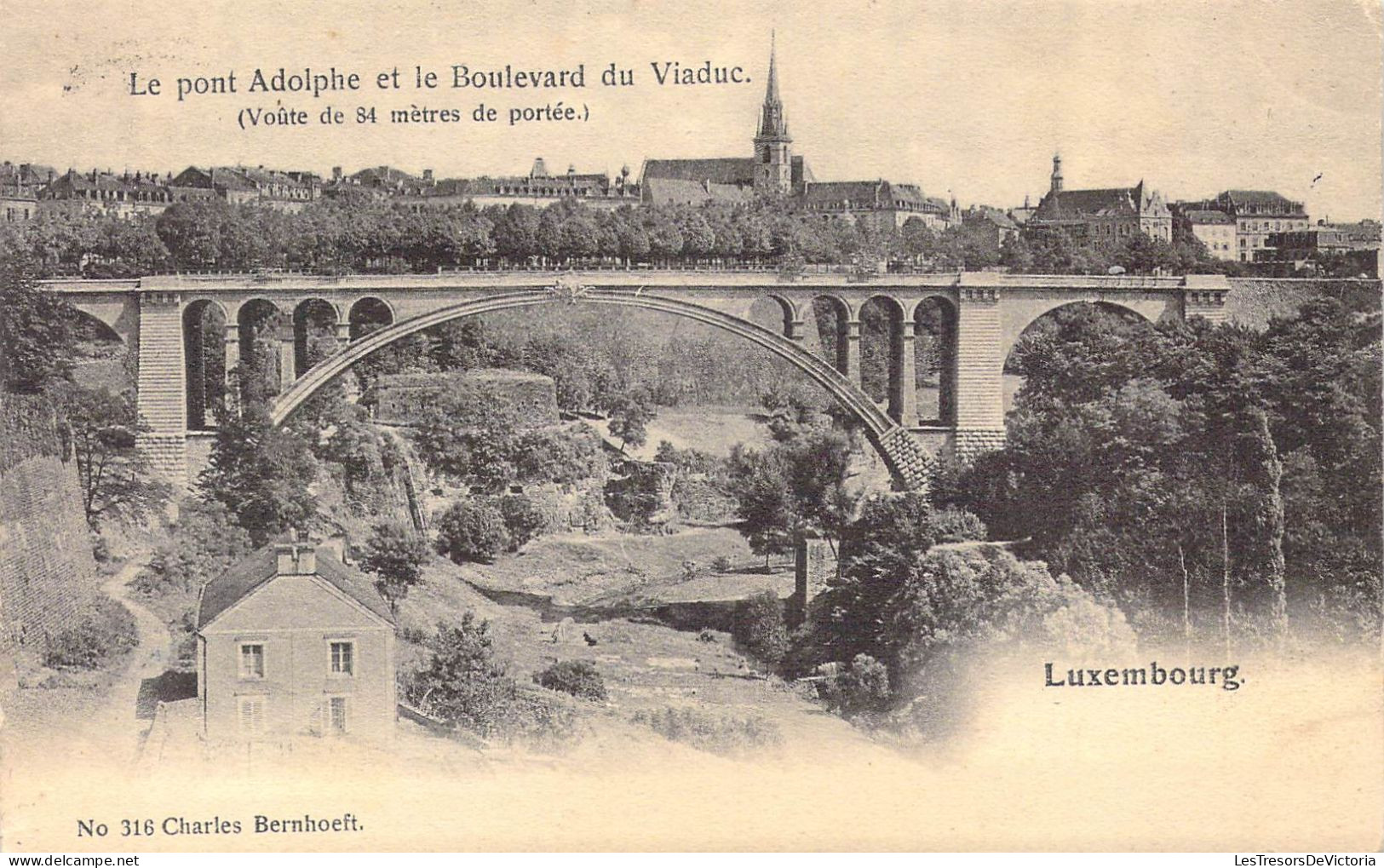 LUXEMBOURG - Le Pont Adolphe Et Le Boulevard Du Viaduc ( Voûte De 84 Mètres De Portée ) - Carte Postale Ancienne - Luxemburg - Stadt