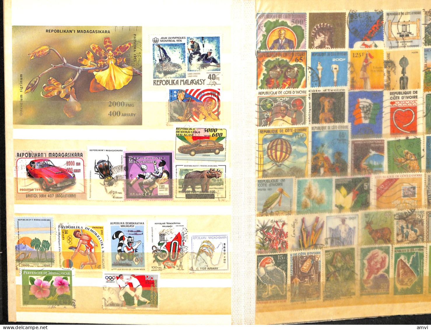 sam - continent africain album de plusieurs centaines de timbres