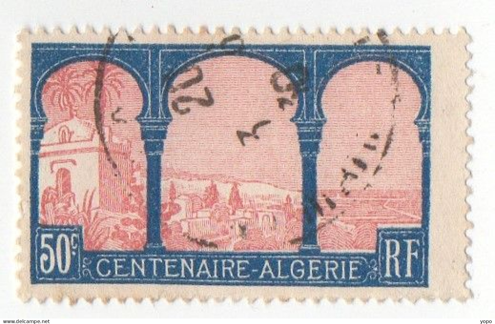 Variété Timbre N° 263 Centenaire De L’Algérie Française Avec Décalage Couleur - Oblitérés