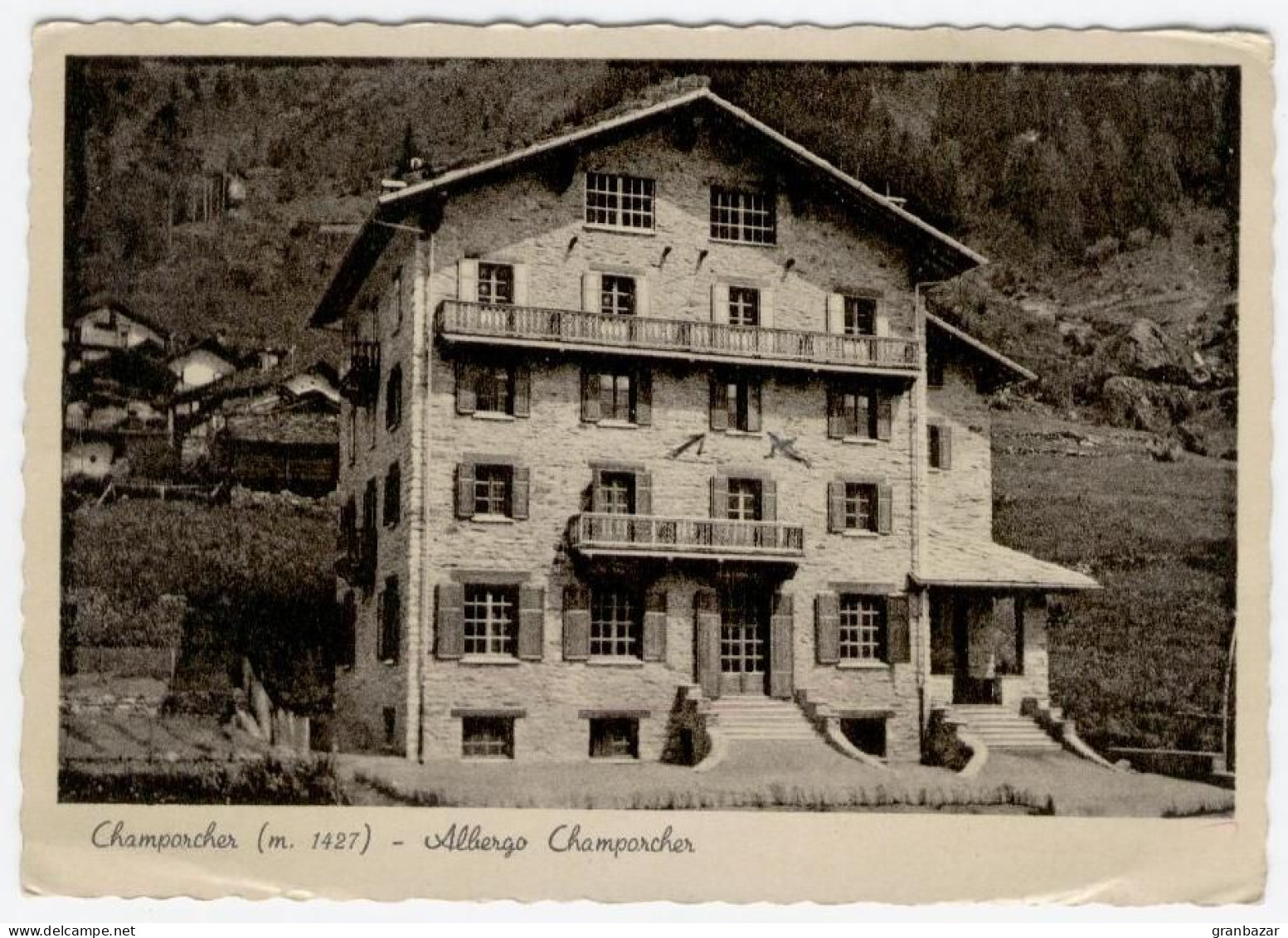 CHAMPARCHER, ALBERGO, CHAMPORCHER, B/N, VG 19??  **//** - Aosta