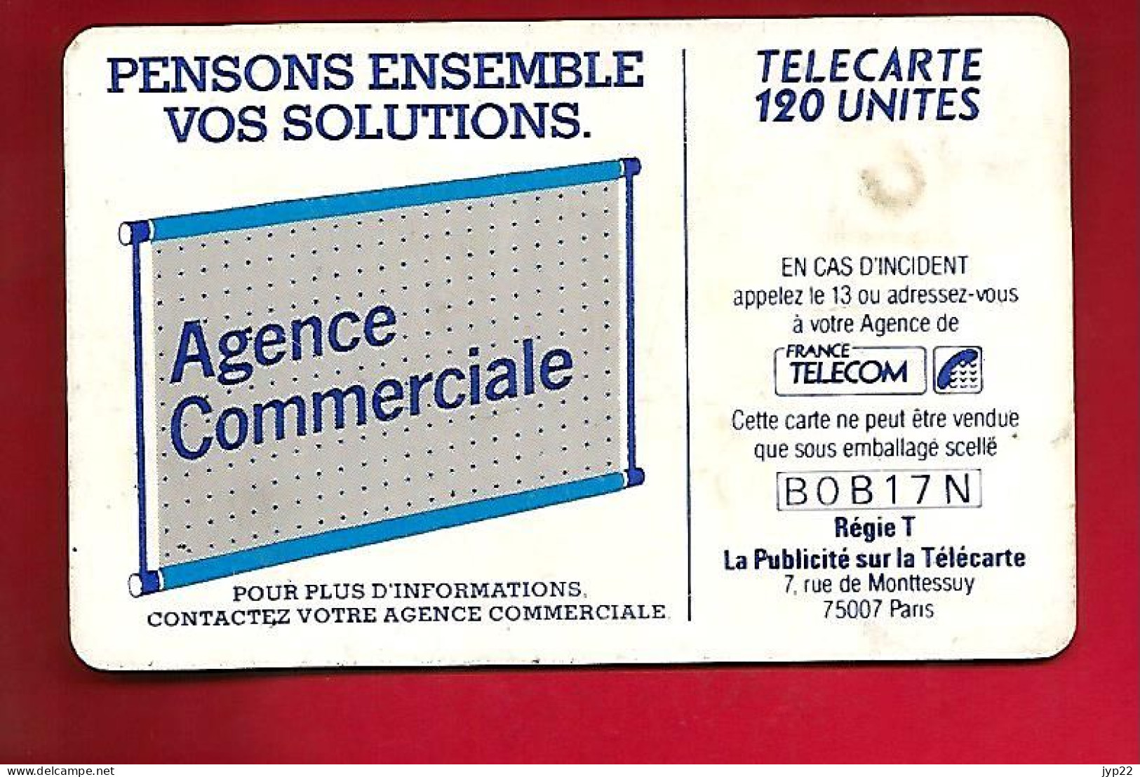 Télécarte 120 Unités France Télécom 600 Agences Partout En France - Téléphone - “600 Agences”