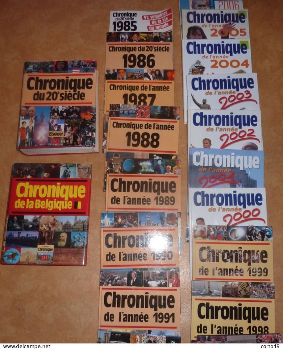 LA CHRONIQUE DU 20e SIECLE + CHRONIQUE De L' ANNEE 1985 à 2006 + CHRONIQUE DE LA BELGIQUE - 24 LIVRES -voir 10 Scans - Encyclopédies