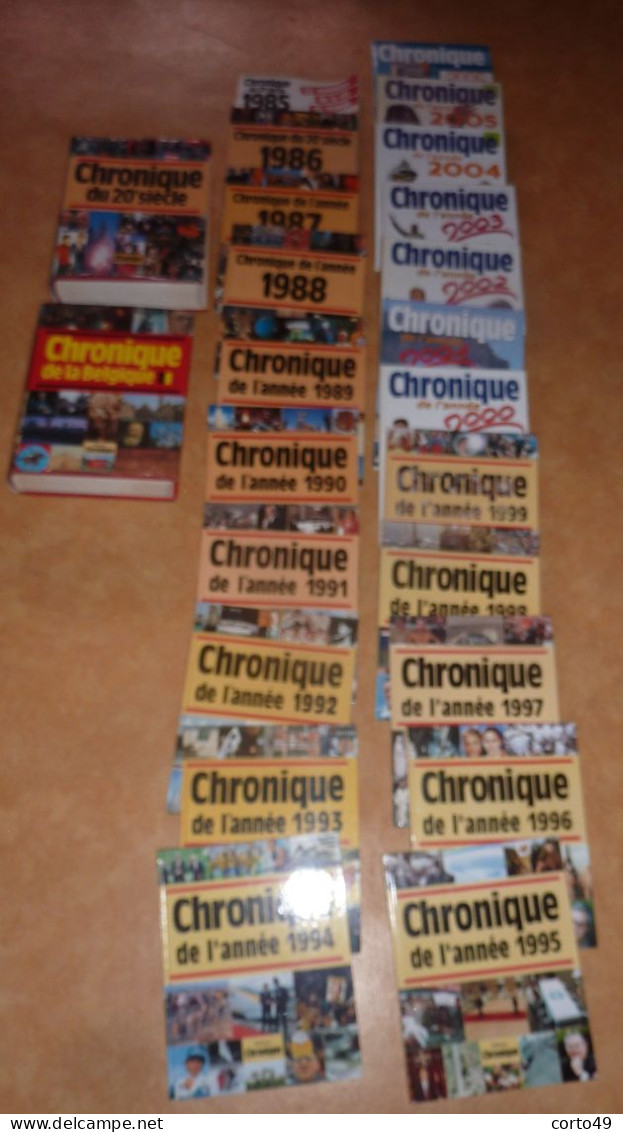 LA CHRONIQUE DU 20e SIECLE + CHRONIQUE de L' ANNEE 1985 à 2006 + CHRONIQUE DE LA BELGIQUE - 24 LIVRES -voir 10 scans
