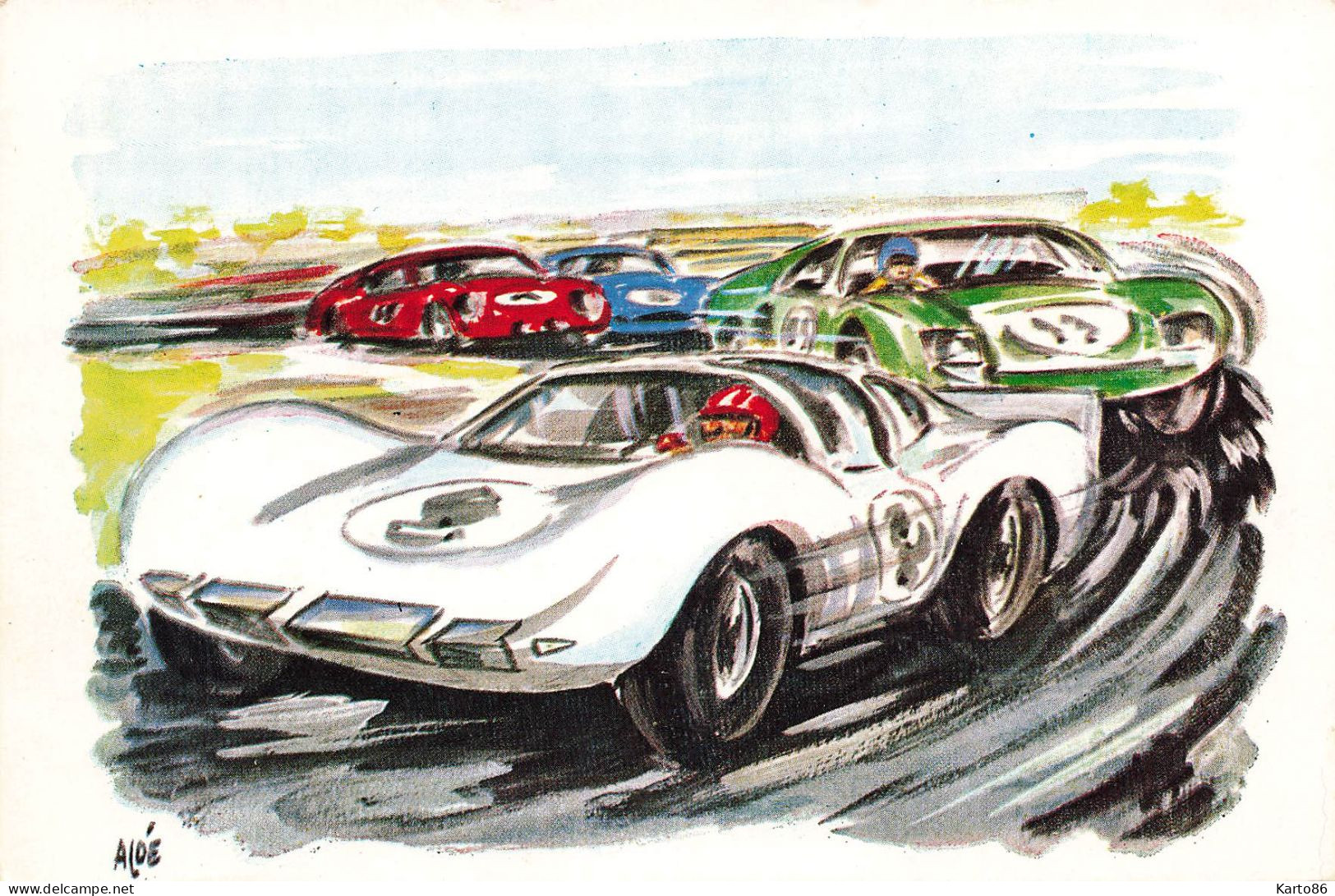 24heures Du Mans * CP Illustrateur Aloé ALOE * Course Automobile * Pilotes Voitures - Le Mans