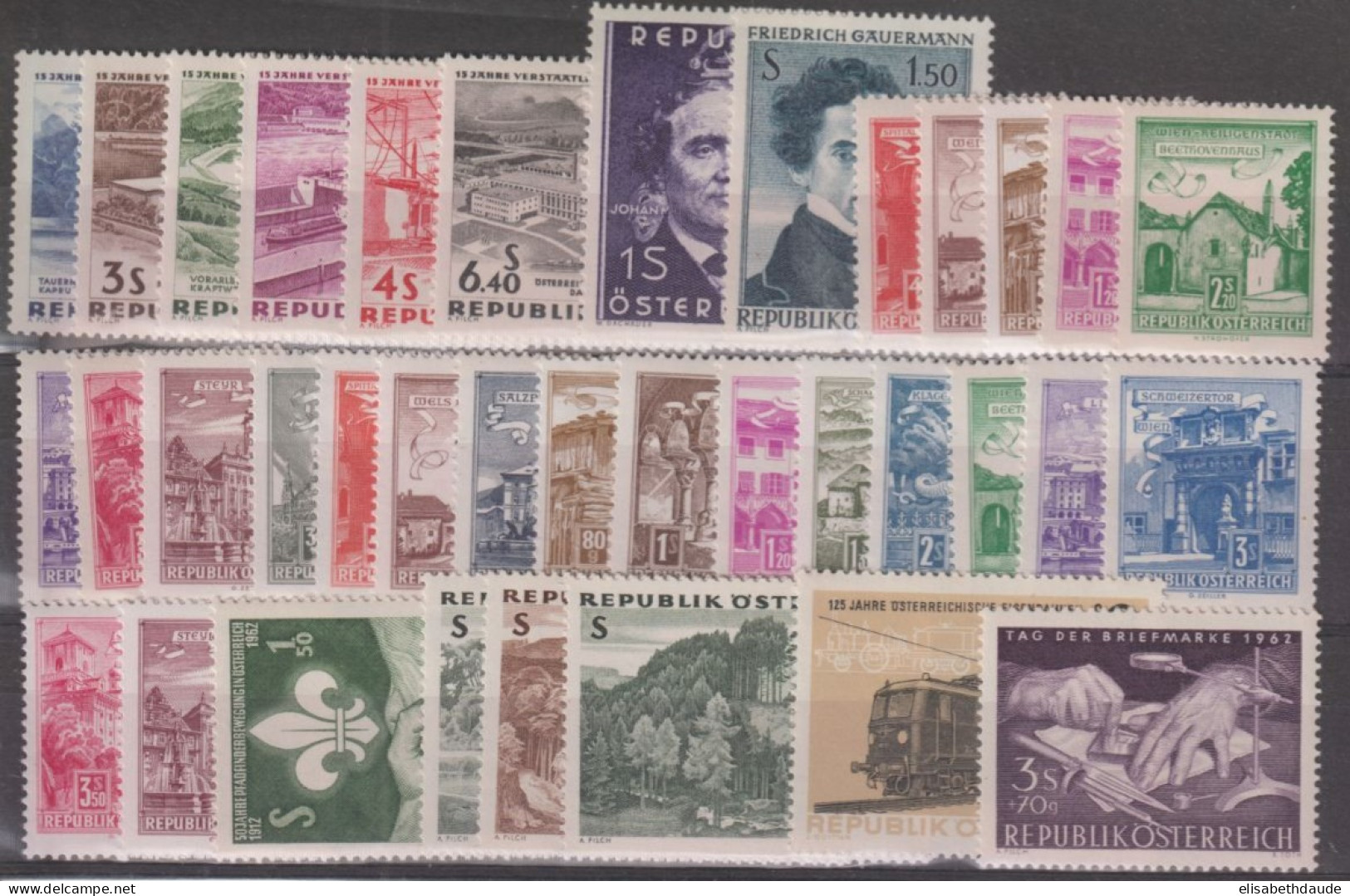 AUTRICHE - 1962 -  ANNEE COMPLETE ** MNH - COTE = 65.6 EUR. - - Annate Complete