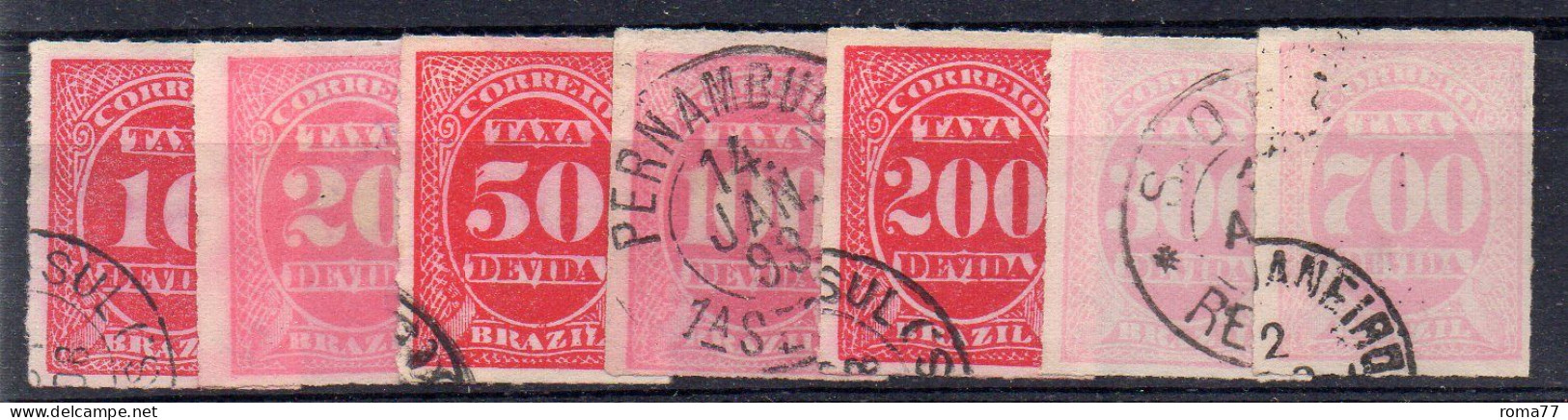 XP166 - BRASILE 1890 , Segnatasse La Serie 1/9 Priva Del N. 7 E 9 : Usata - Postage Due