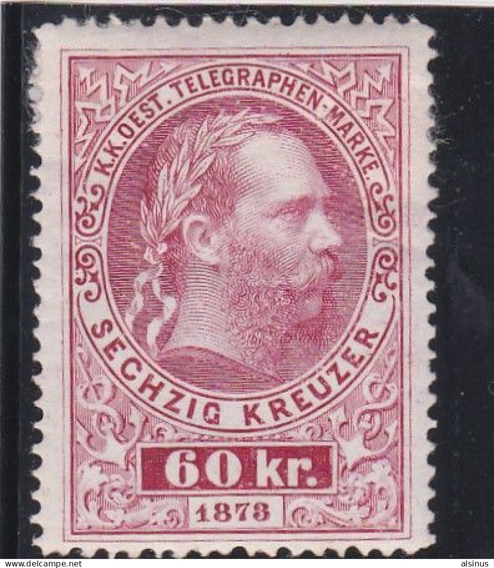 AUTRICHE - 1873 - TELEGRAPHE - FRANCOIS-JOSEPH I - 60 K CARMIN - N° 14 - NEUF - Telegraphenmarken