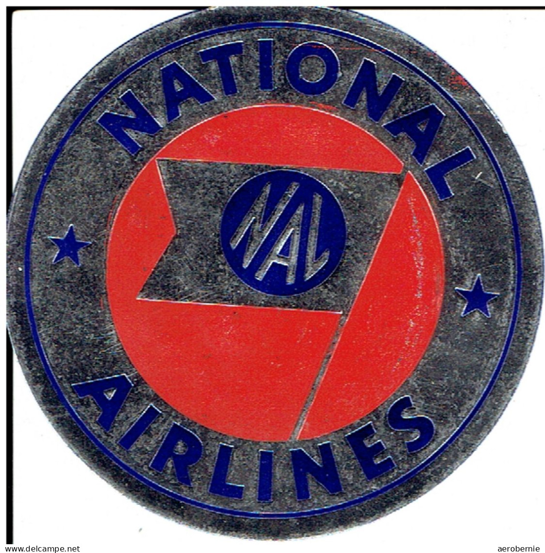 Alter Kofferaufkleber  NATIONAL AIRLINES -gummiert- - Autocollants