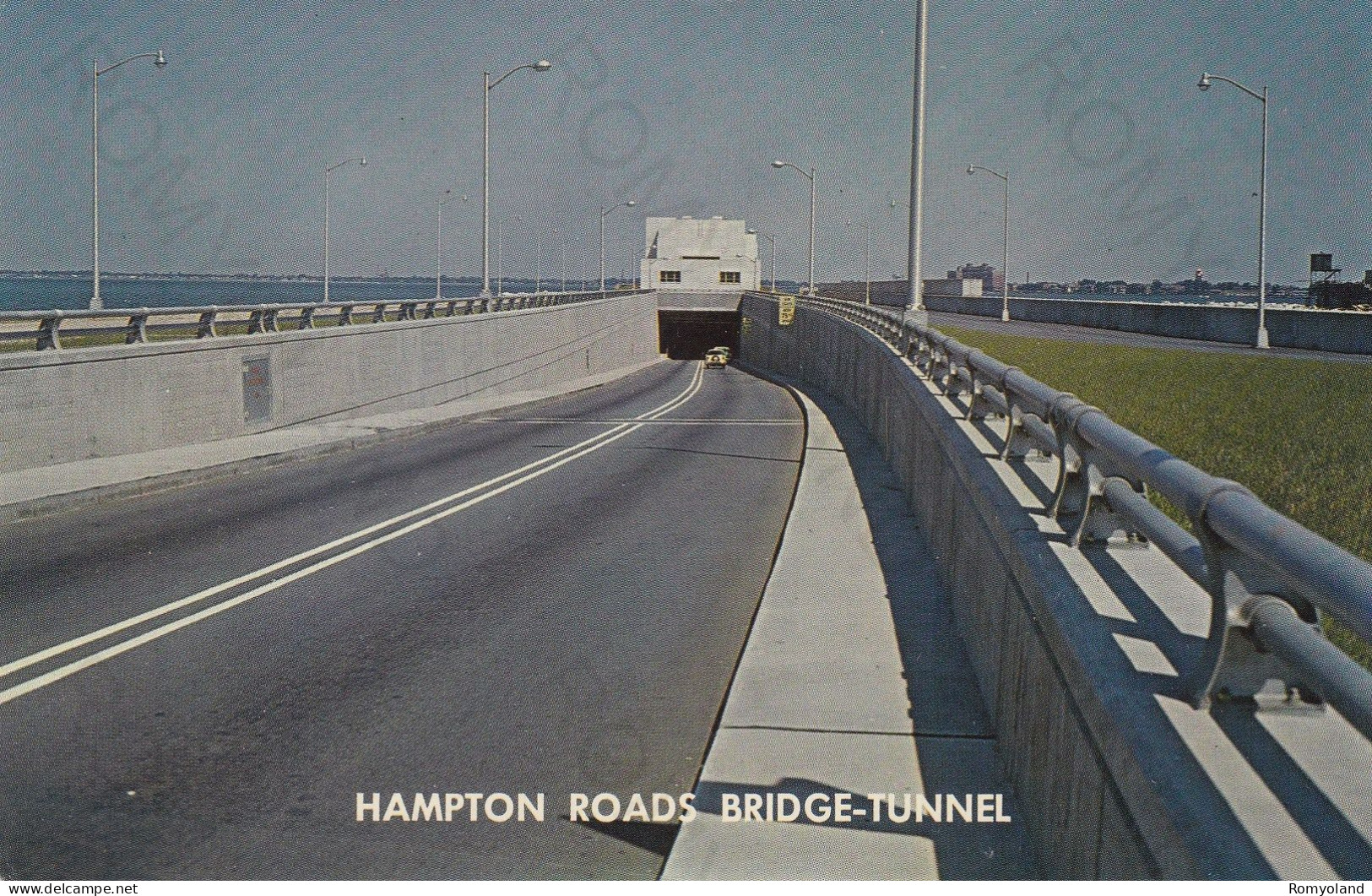 CARTOLINA  HAMPTON,VIRGINIA,STATI UNITI-HAMPTON ROADS BRIDGE-TUNNEL-VIAGGIATA 1965 - Hampton