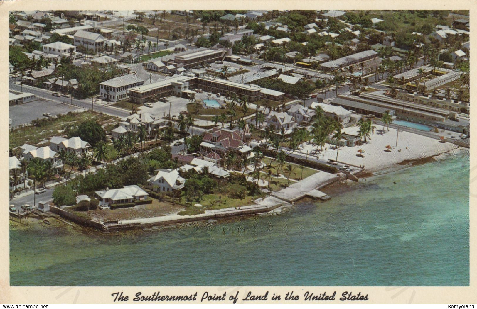 CARTOLINA  KEY WEST,FLORIDA,STATI UNITI-THE SOUTHERNMOST POINT OF LAND IN THE UNITED STATES-VIAGGIATA 1964 - Key West & The Keys