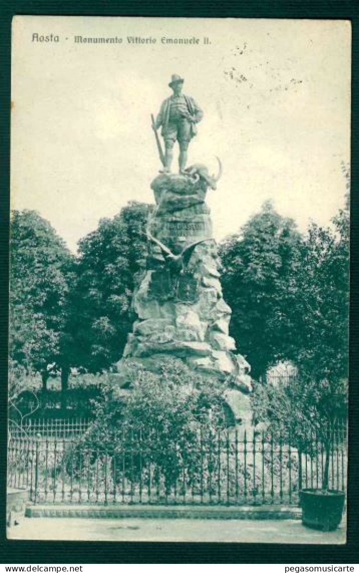 MN208 - AOSTA - MONUMENTO VITTORIO EMANUELE II 1927 - Aosta