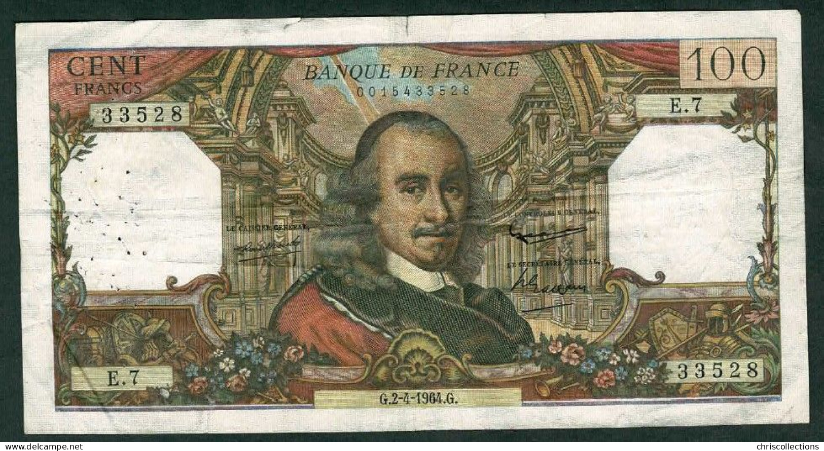 FRANCE - 100 Francs Corneille - 2/4/1964 - TB/TB+ - F. : 65/1 - 100 F 1964-1979 ''Corneille''