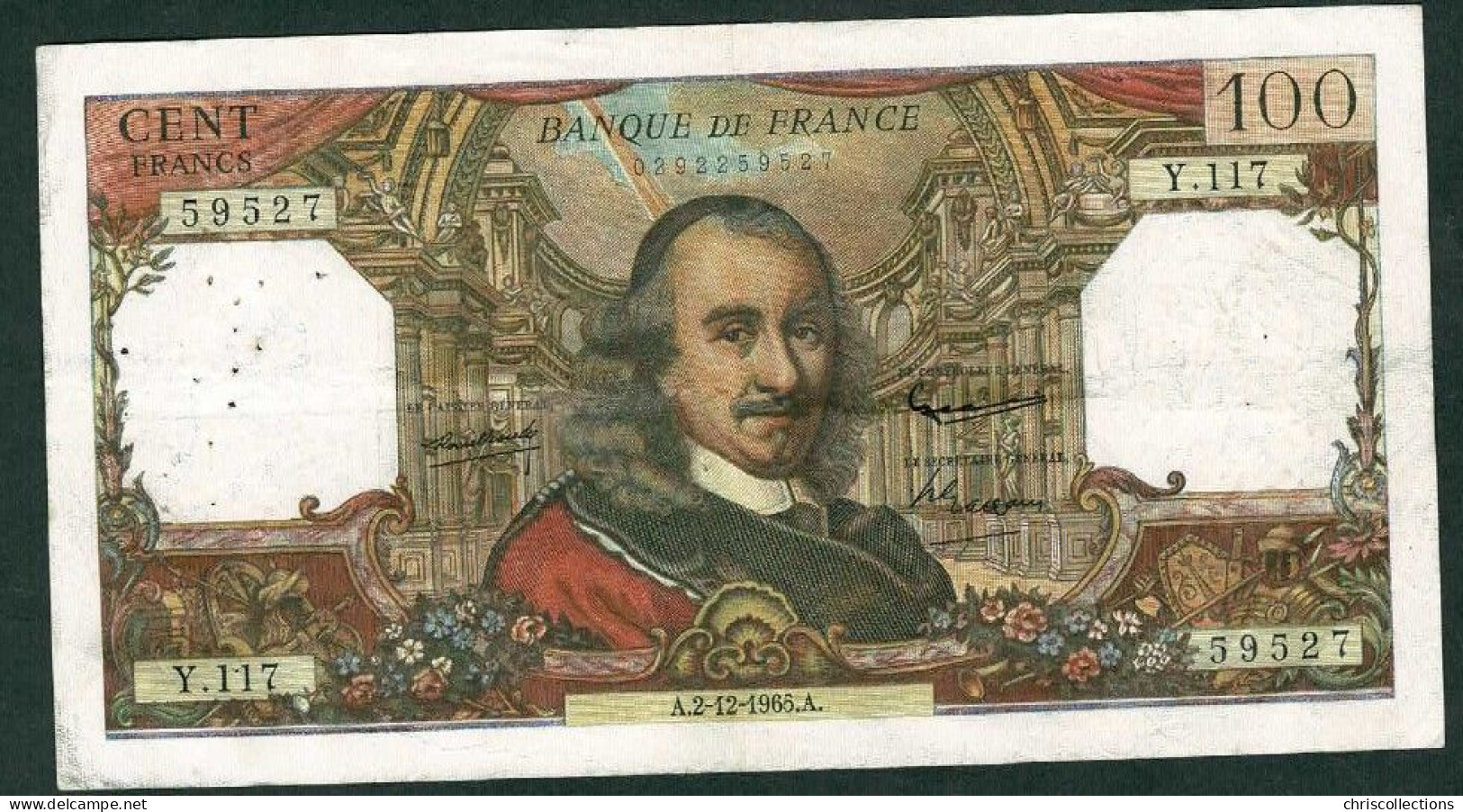 FRANCE - 100 Francs Corneille - 2/12/1965 - TTB - VF. : 65/10 - 100 F 1964-1979 ''Corneille''