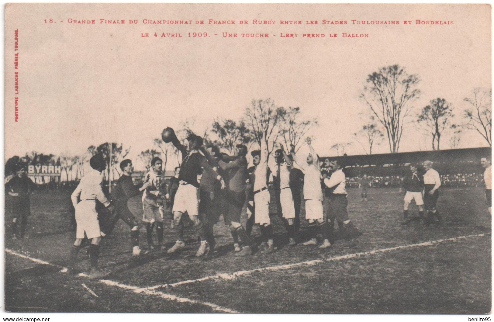 CPA De La Finale Du Championnat De France De Rugby Entre Les Stades TOULOUSAINS Et BORDELAIS En 1909. - Rugby