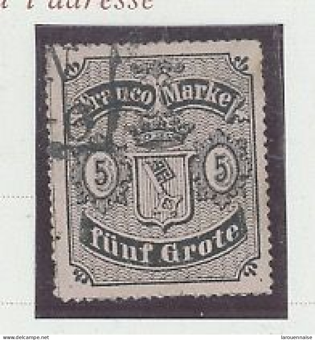 ALLEMAGNE -BREME -1866-67-N°7 -5g NOIR / ROSE -Dent 13 -Obl - Brême