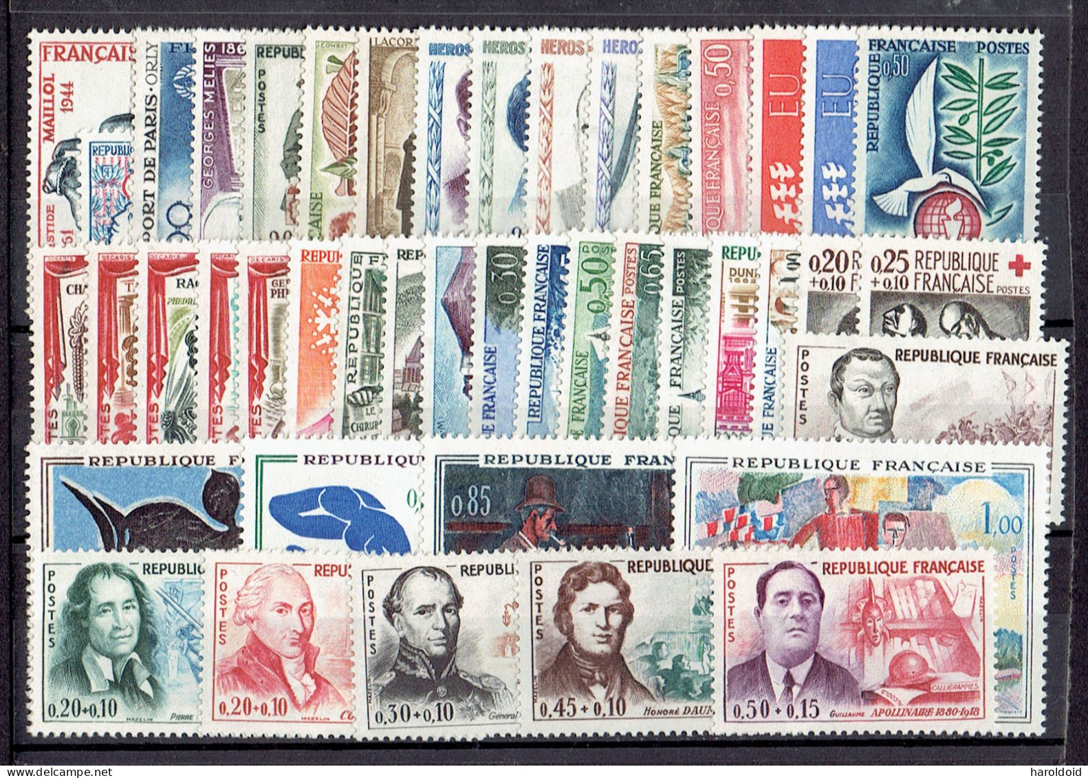 FRANCE ANNEES COMPLETES - 1961 - N°1281/1324 - XX MNH TTB - 1960-1969