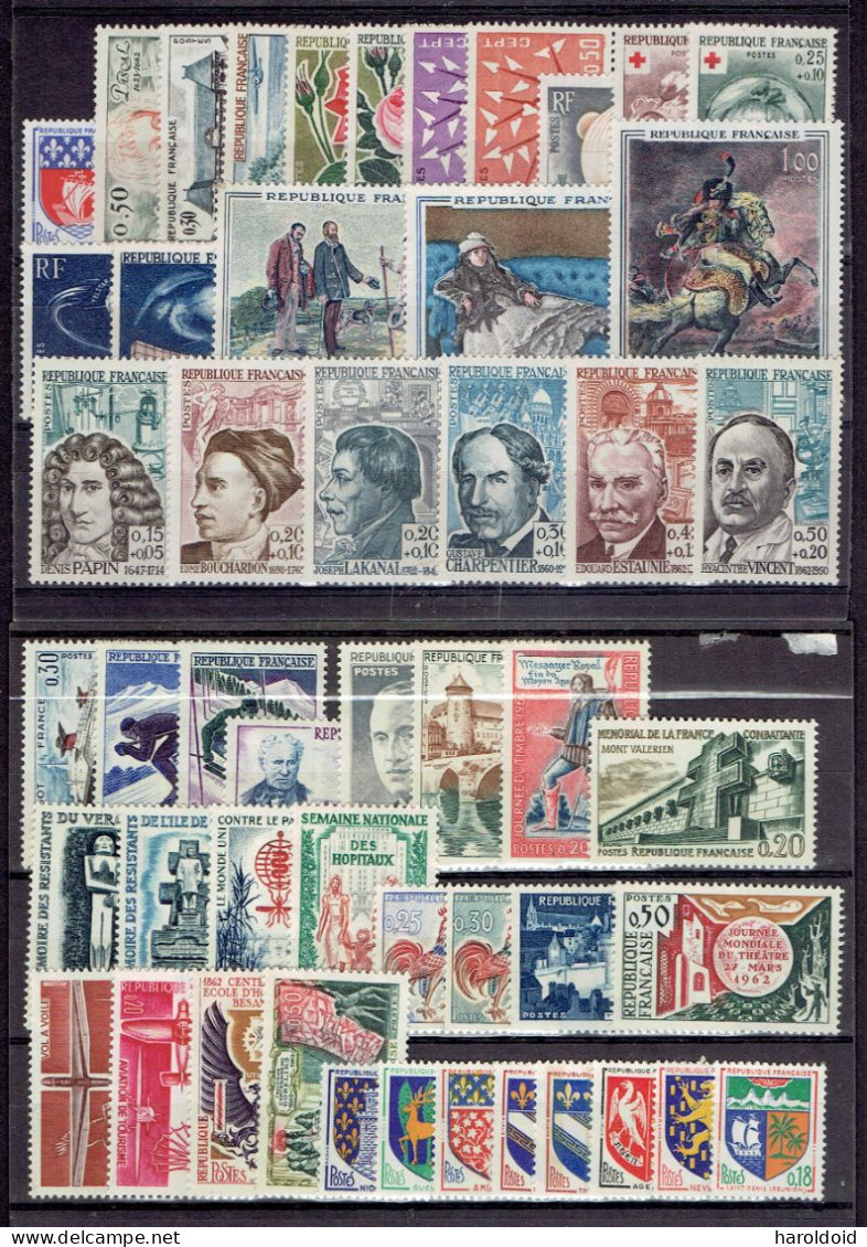 FRANCE ANNEES COMPLETES - 1962 - N°1325/1367 - XX MNH TTB - 1960-1969