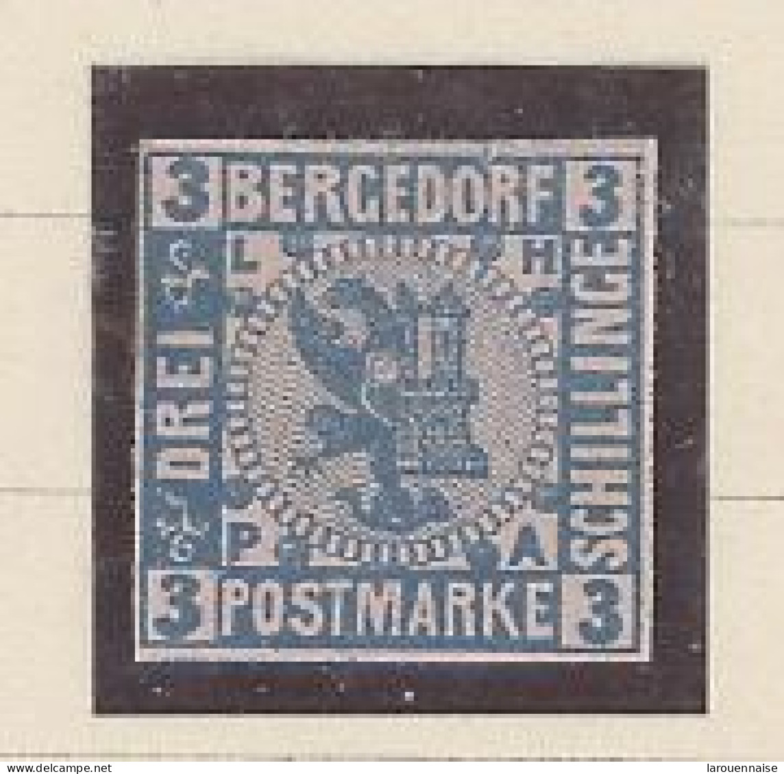 ALLEMAGNE -BERGEDORF -1861 -N°6 -3S-BLEU /ROSE N*- Mini Fente En Haut -ASPECT SUP - Bergedorf