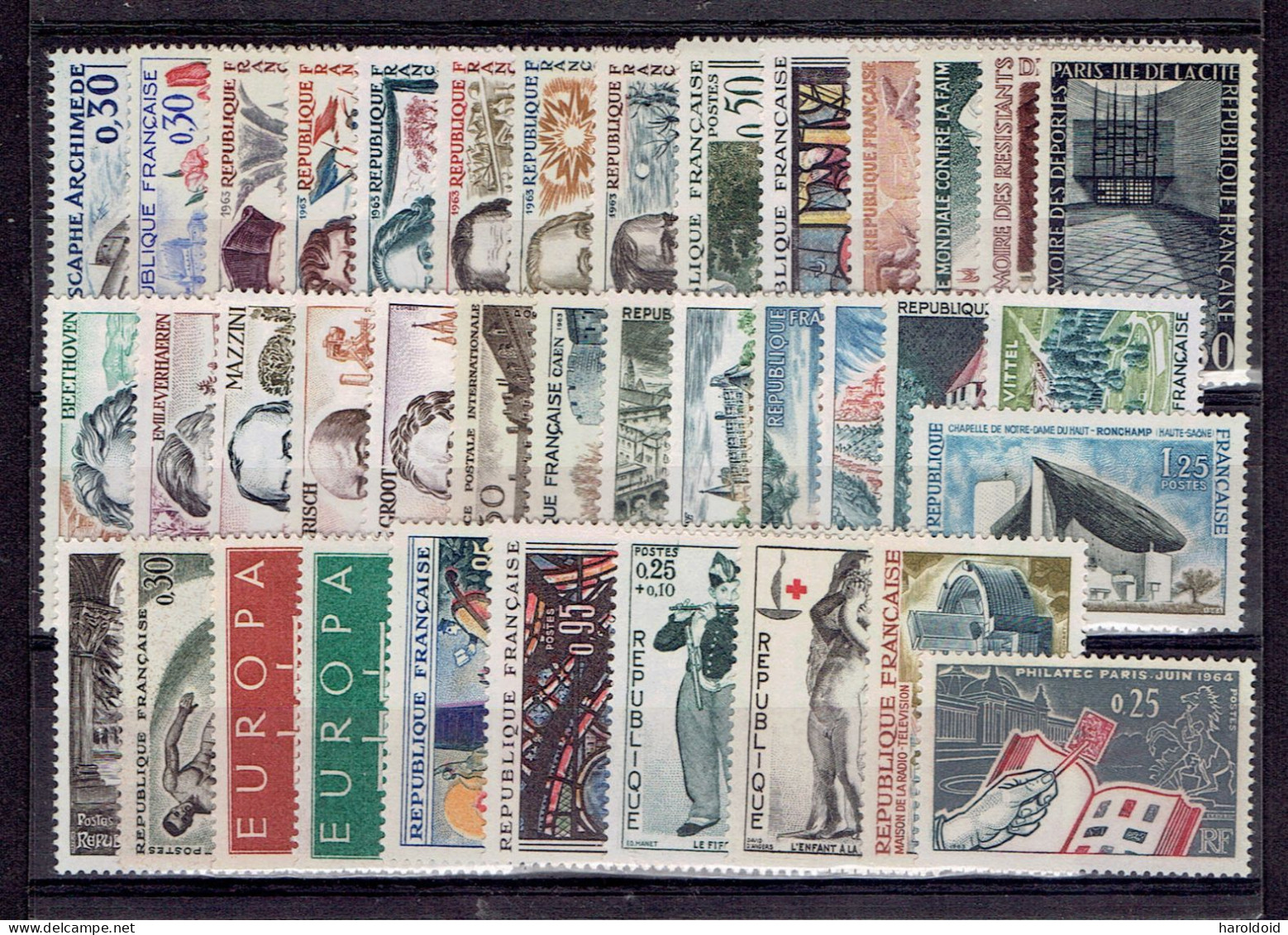 FRANCE ANNEES COMPLETES - 1963 - N°1368/1403 - XX MNH TTB - 1960-1969