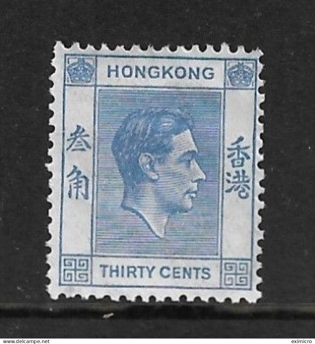 HONG KONG 1946 30c BLUE SG 152 MOUNTED MINT Cat £7 - Nuovi