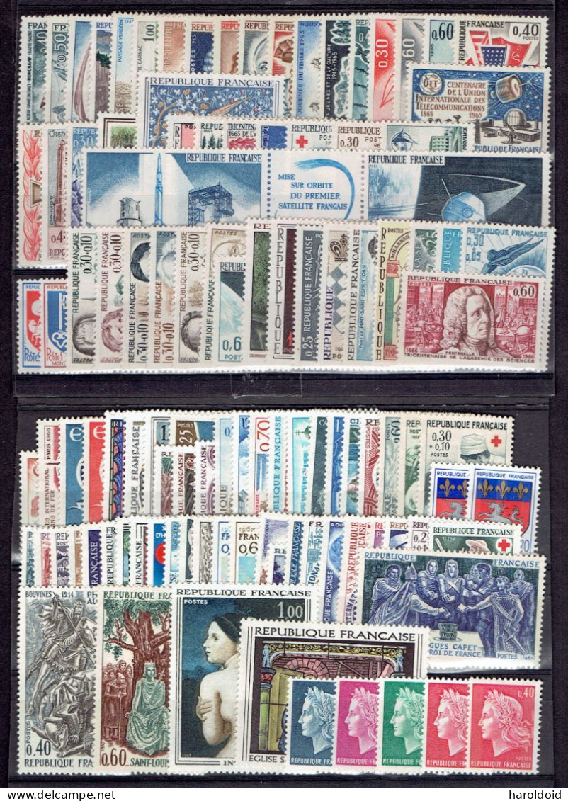 FRANCE ANNEES COMPLETES - 1965 - 1966 - 1967 - N°1435/1541 - XX MNH TTB - 1960-1969