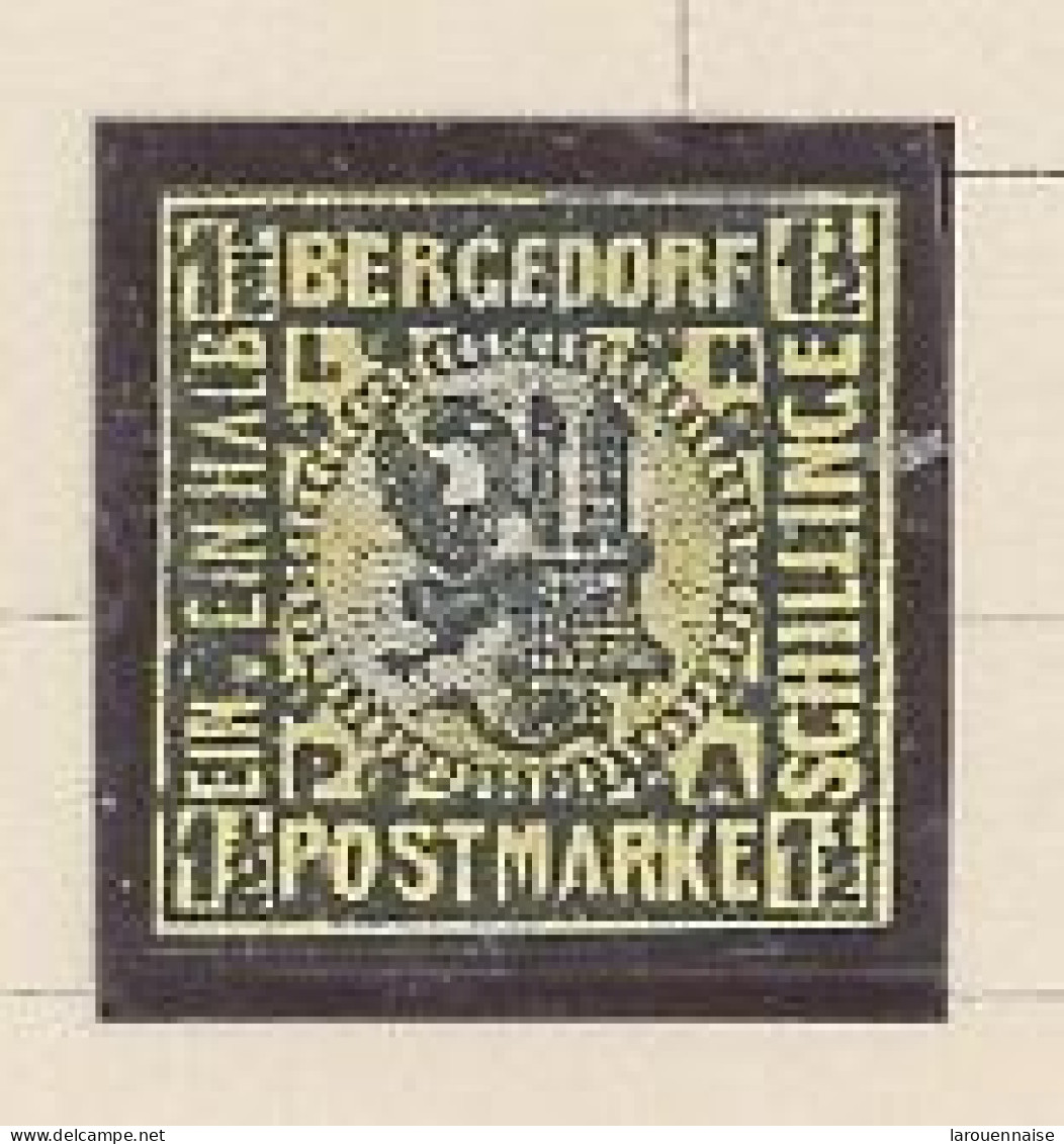 ALLEMAGNE -BERGEDORF -1861 -N°4 -1 1/2 S . NOIR /JAUNE -NSG - Bergedorf