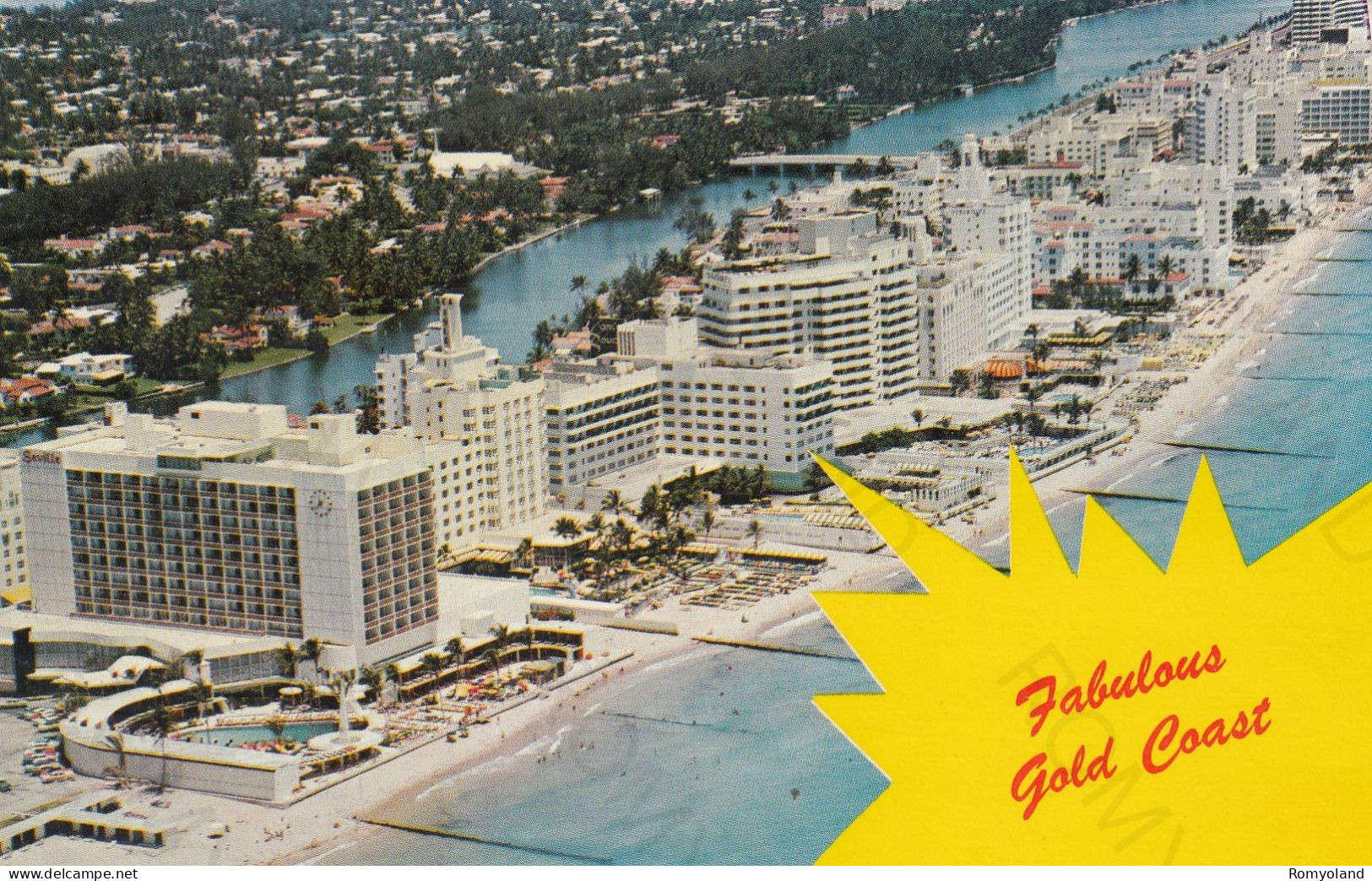 CARTOLINA  MIAMI BEACH,FLORIDA,STATI UNITI-FABULOUS GOLD COAST-VIAGGIATA 1970 - Miami Beach