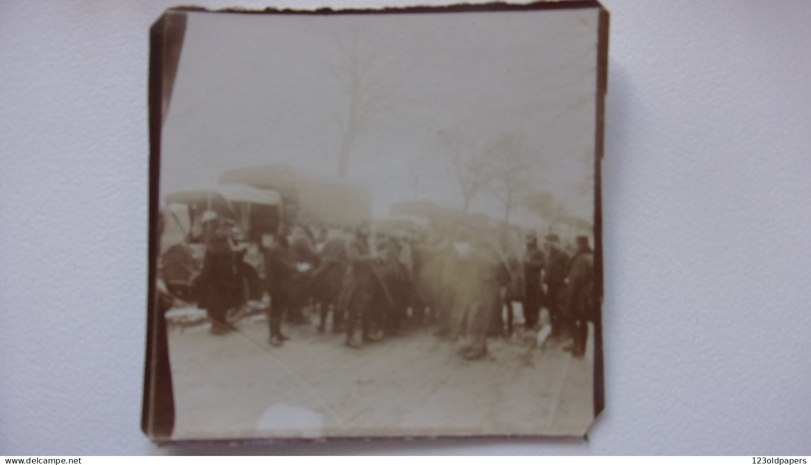 WWI LOT DE 9 PHOTOS ORIGINALES GUERRE CONVOI AUTOMOBILE SOLDATS SCENE DE VIE - Guerra, Militares