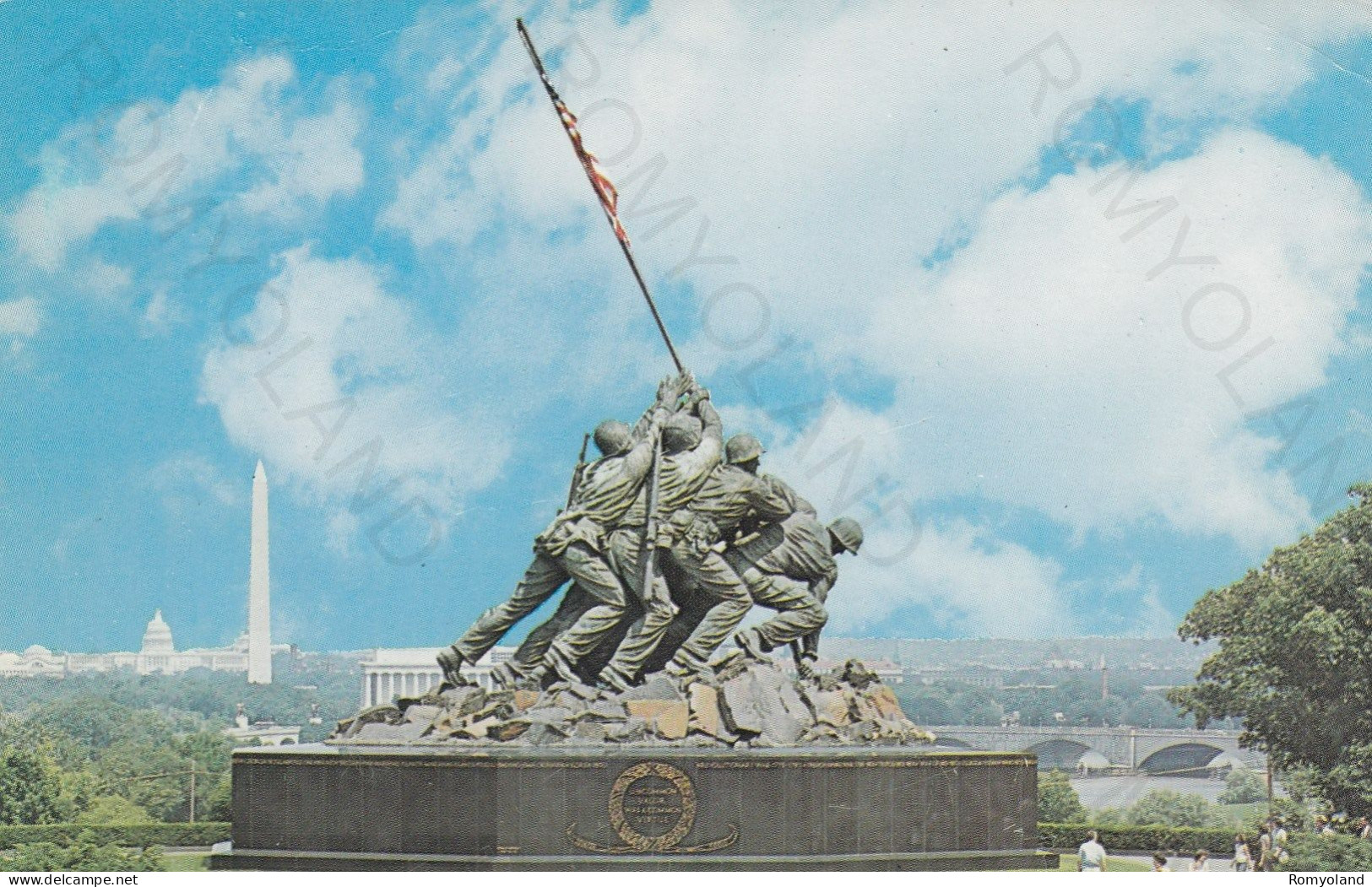 CARTOLINA  ARLINGTON,VIRGINIA,STATI UNITI-U.S.MARINE CORPS WAR MEMORIAL-BOLLO STACCATO,VIAGGIATA 1964 - Arlington