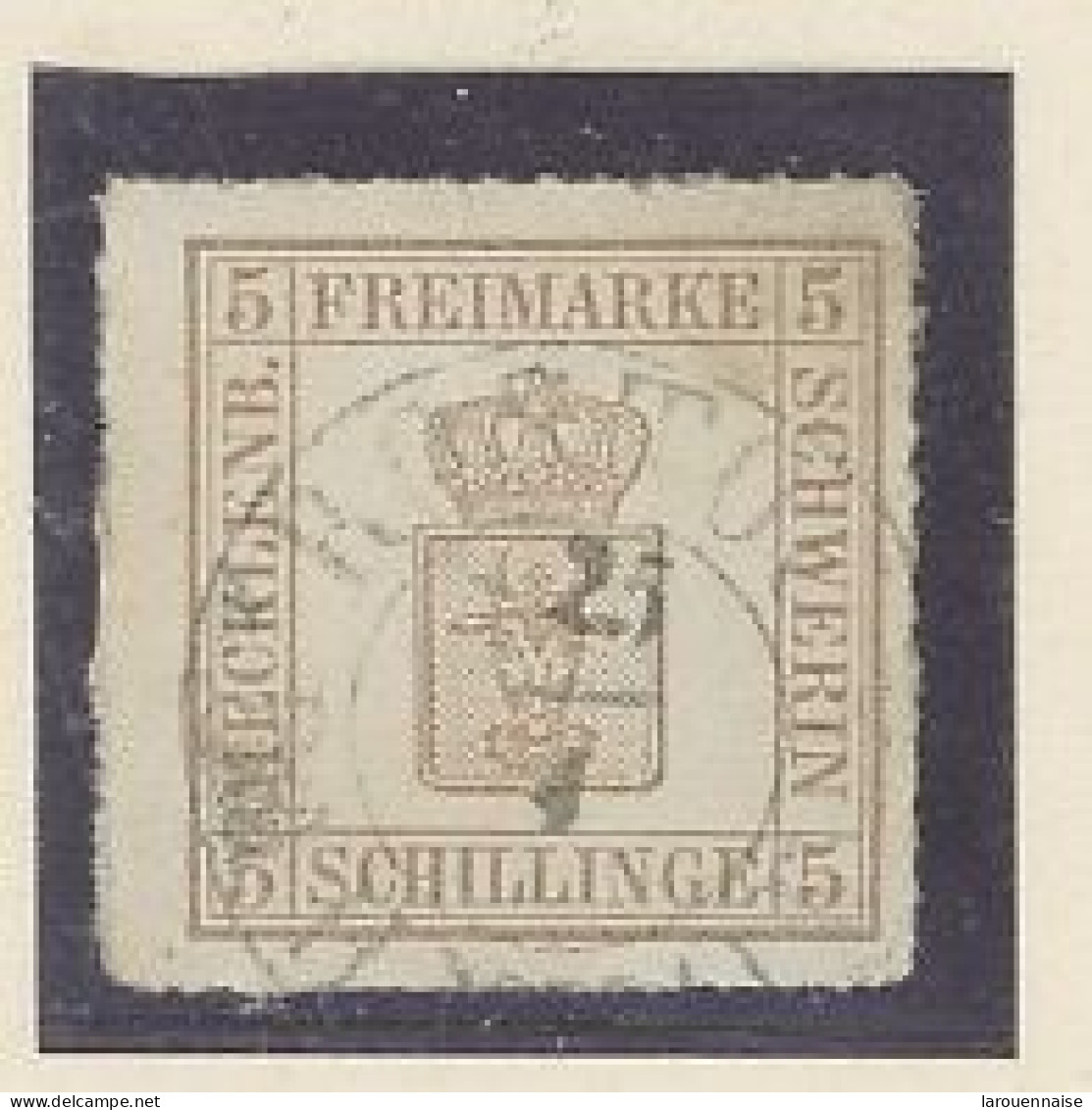 ALLEMAGNE -MECKLENBOURG -SCHWERIN -1856-67 -N°7 -5S -BISTRE Obl Etat TTB - Mecklenburg-Schwerin