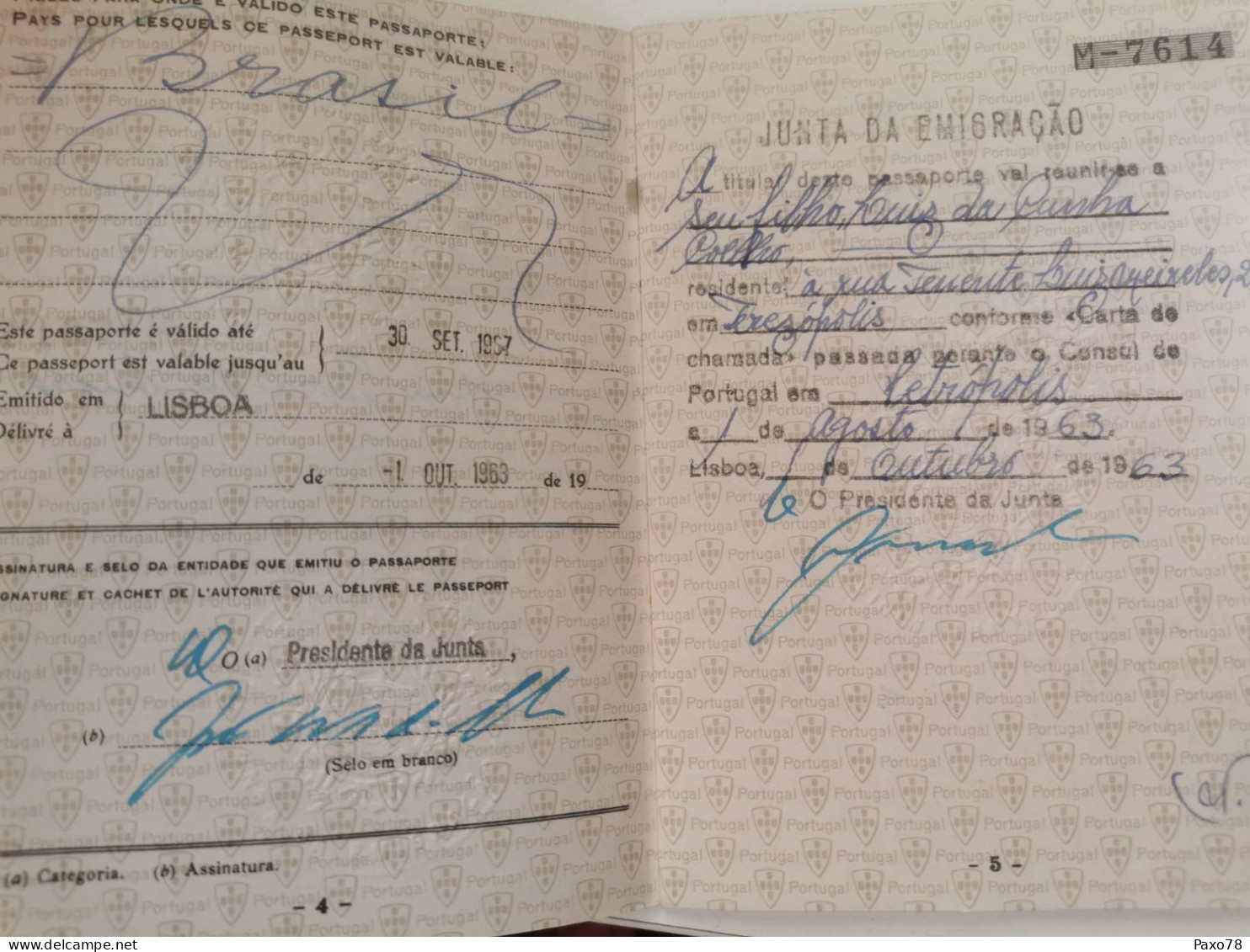 Passaporte Portugal, Selos Taxe Brasil 1963 - Briefe U. Dokumente