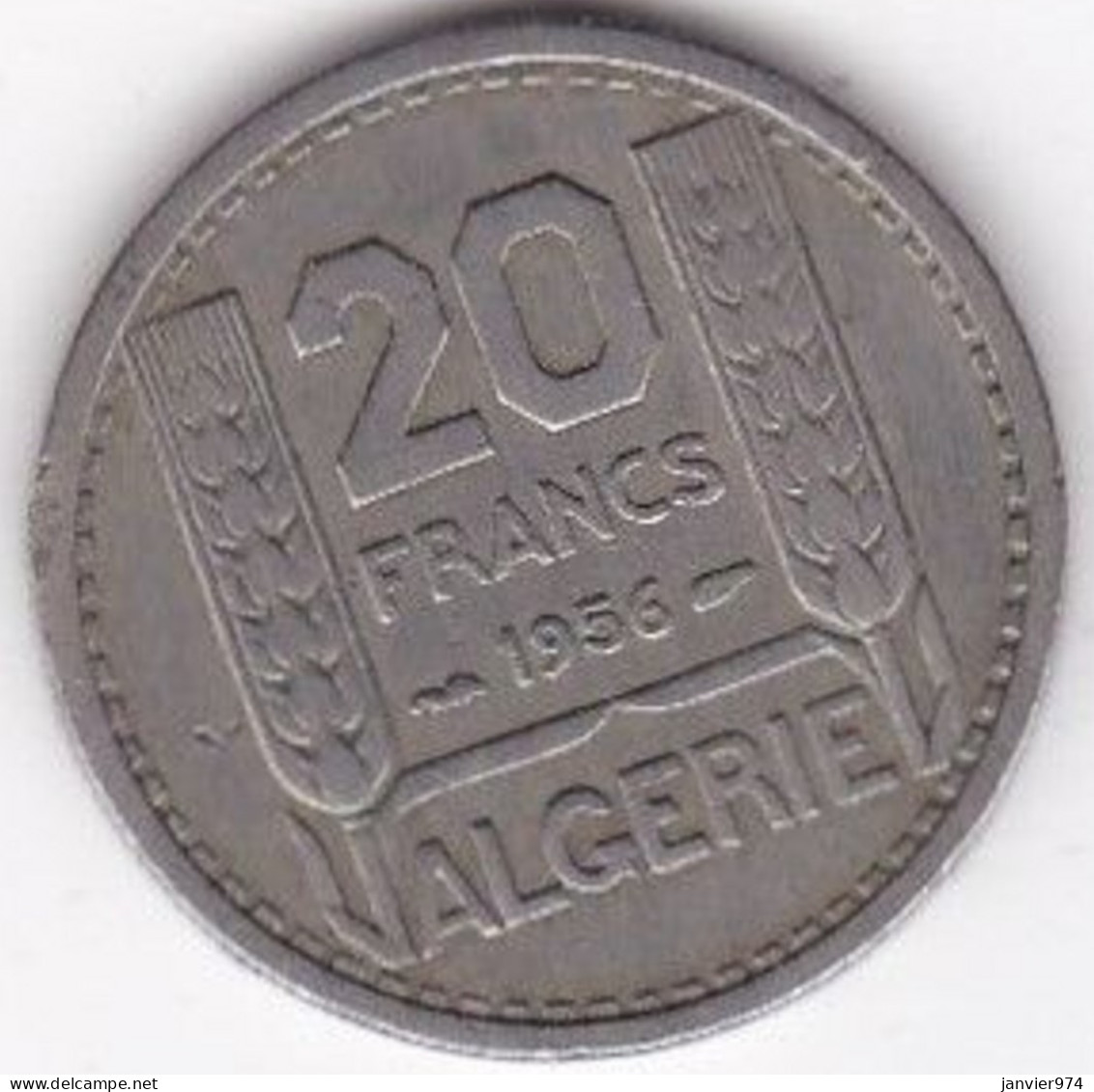 Algerie. Protectorat Français 20 Francs Turin 1956, Cupronickel , KM# 49 - Argelia