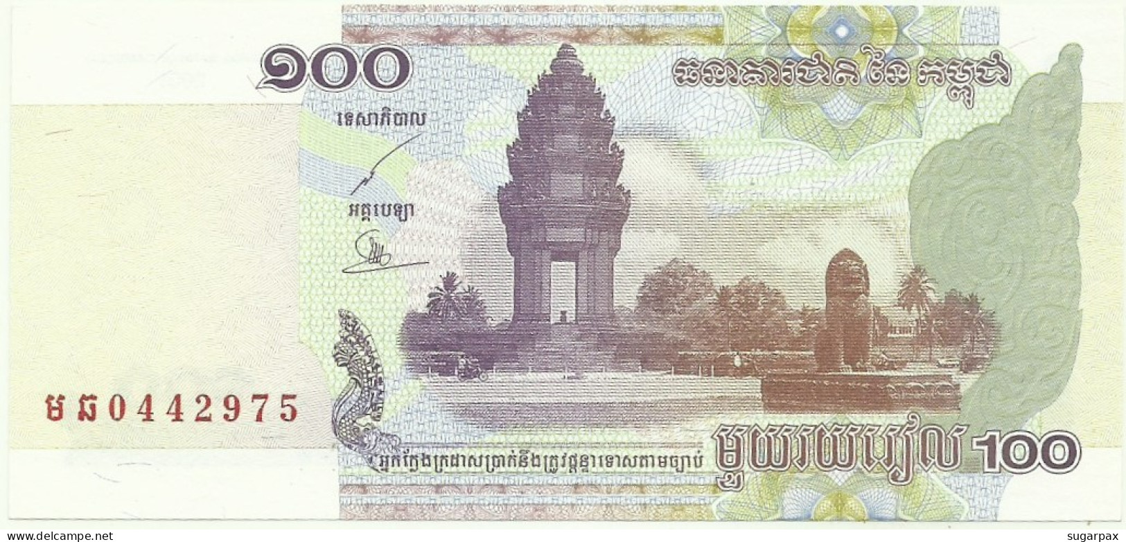 Cambodia - 100 Riels - 2001 - Pick: 53 - Unc. - Sign. 17 - National Banque - Cambodge