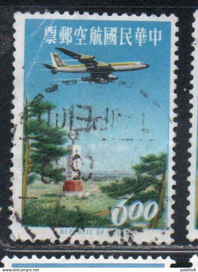 CHINA REPUBLIC CINA TAIWAN FORMOSA 1963 AIR POST MAIL AIRMAIL JET OVER TROPIC OF CANCER MONUMENT 6$ USED USATO OBLITERE' - Corréo Aéreo