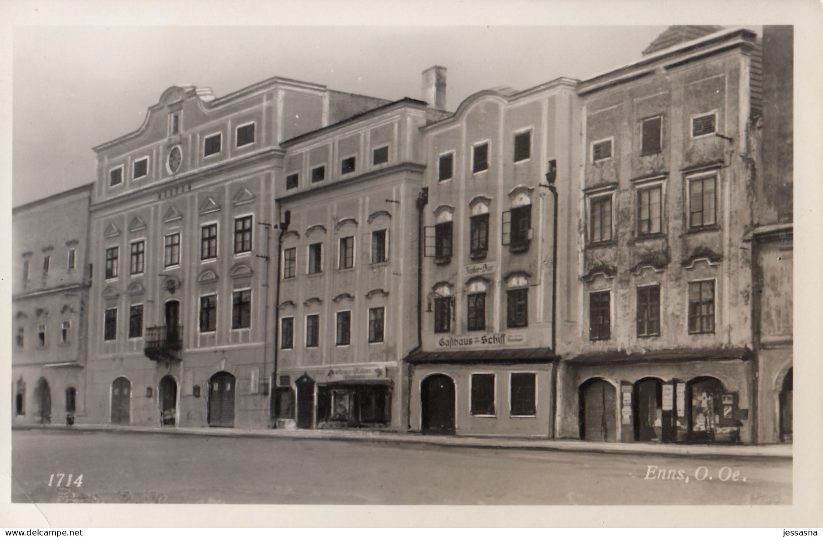 AK - OÖ - ENNS - Alte Ortsansicht Mit Gasthof Und Geschäften - 1936 - Enns