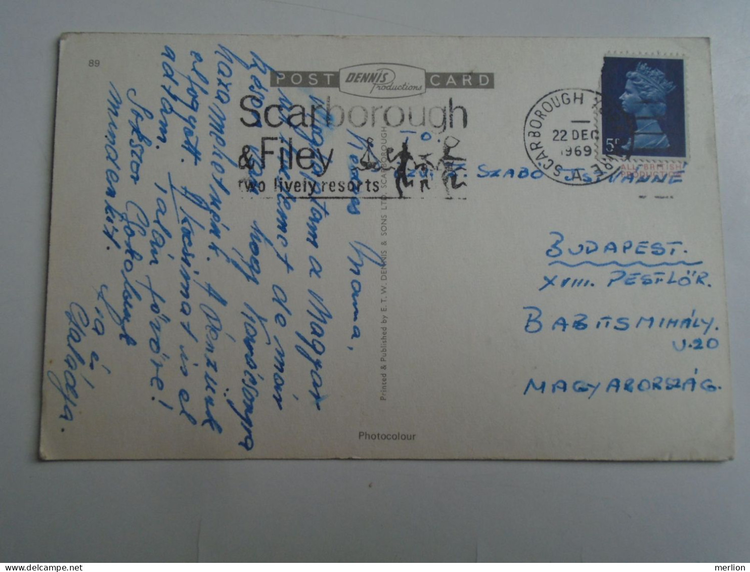 D196378   UK -England - Yorkshire - Scarborough -South Bay -Scarborough  & Filey   PU Ca 1969  Sent To Hungary - Scarborough