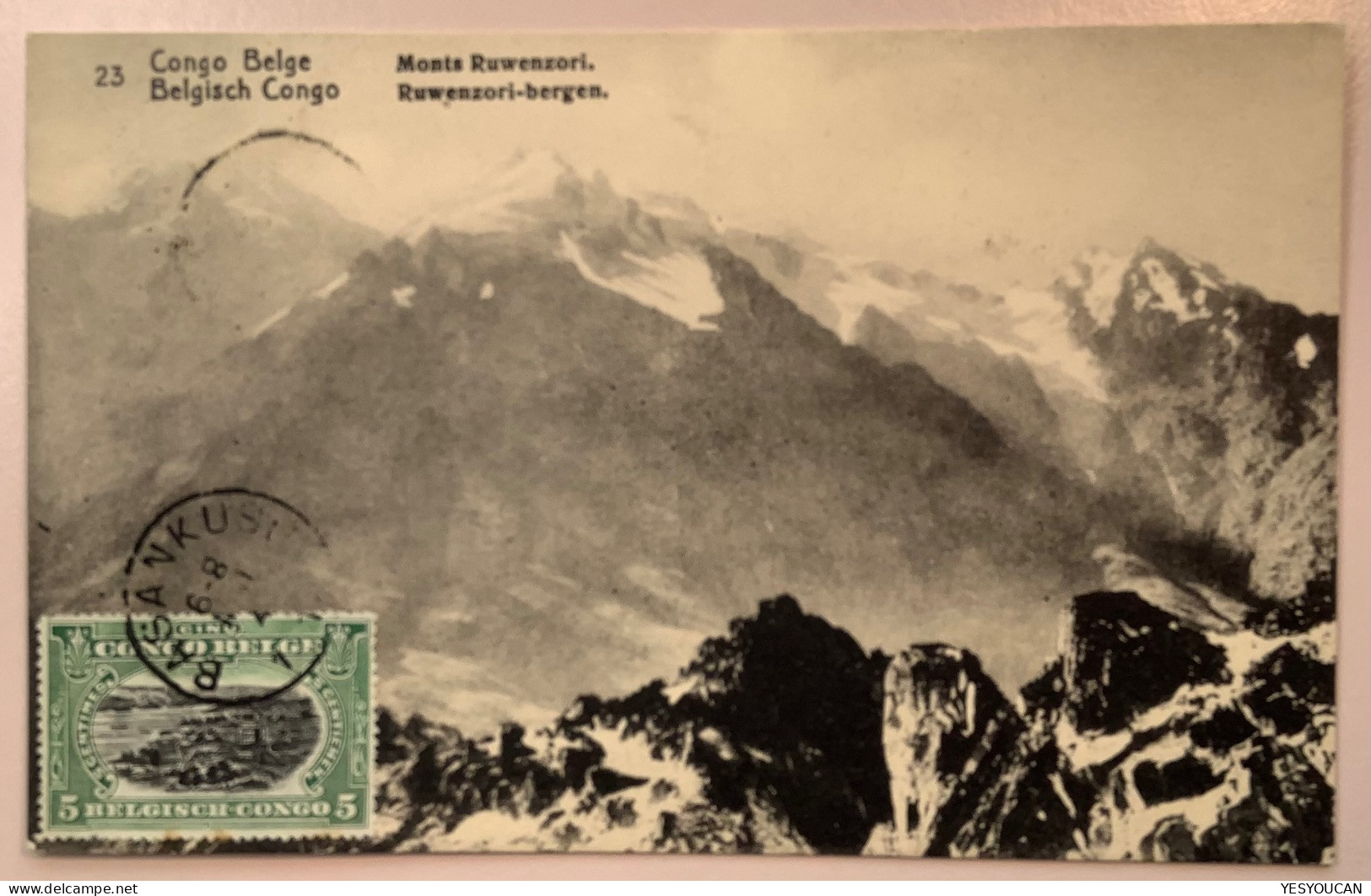 BASANKUSU1917entier Postal Illustré5c MONTS RUWENZORI 23>Netherlands (Congo Belge Mountain Montagne Postal Stationery - Storia Postale