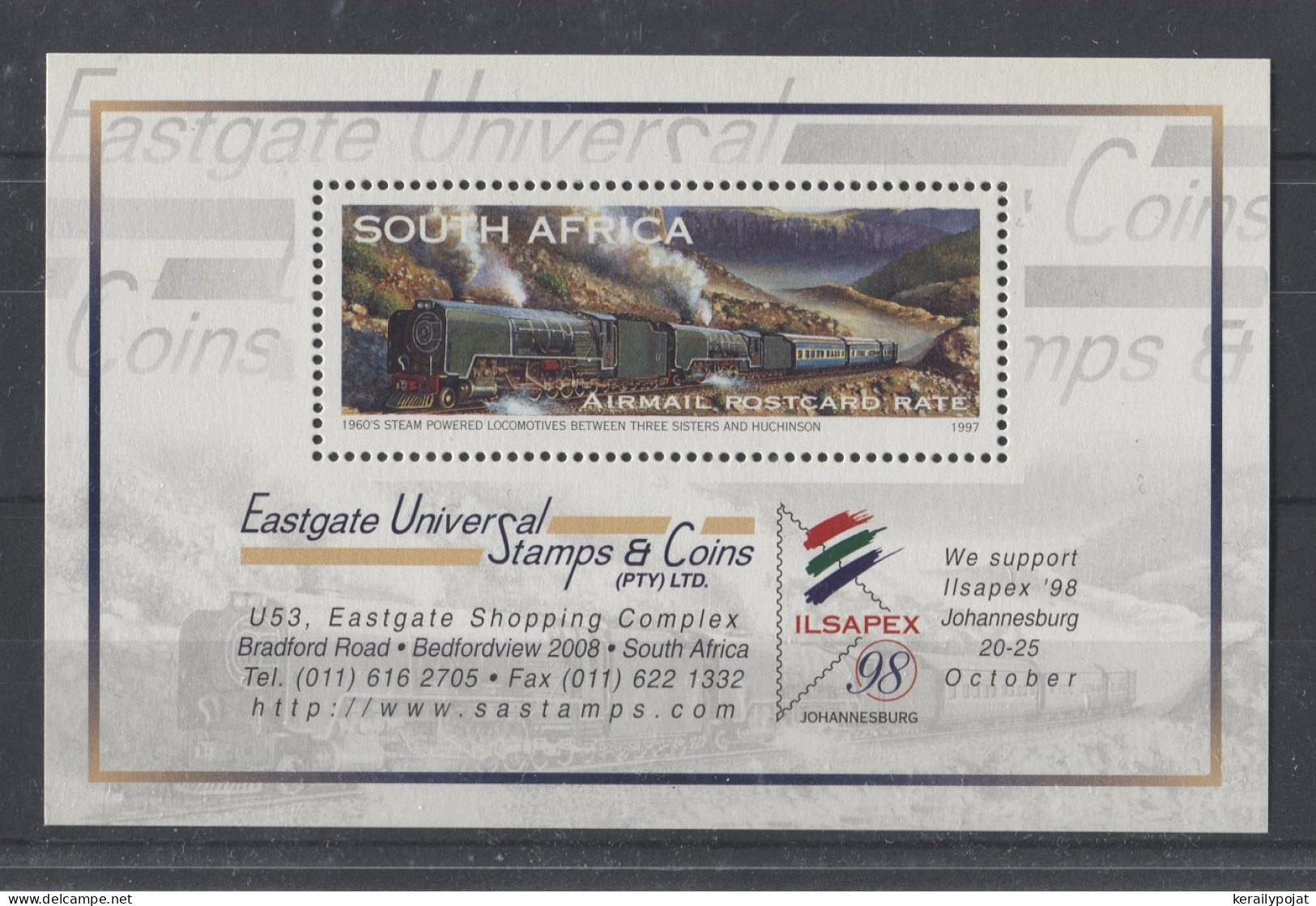 South Africa - 1997 Eastgate Universal Stamps & Coins Block MNH__(TH-11618) - Blocks & Kleinbögen