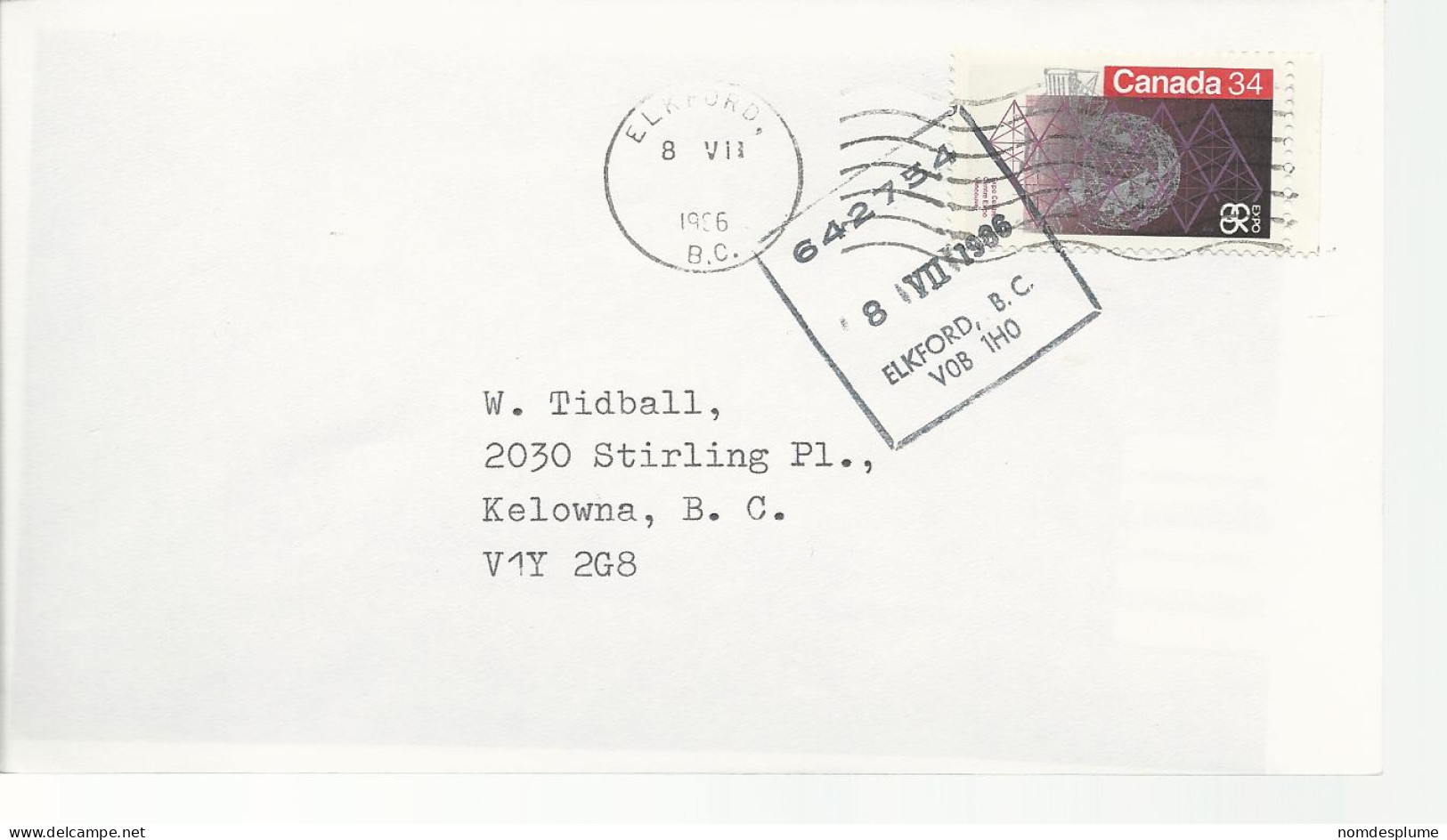23088) Canada Elko Postmark Cancel  - Brieven En Documenten
