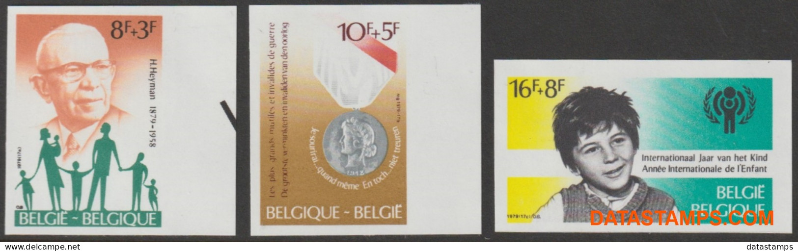 België 1979 - Mi:2007/2009, Yv:1960/1962, OBP:1955/1957, Stamp - □ - Solidariteit  - 1961-1980