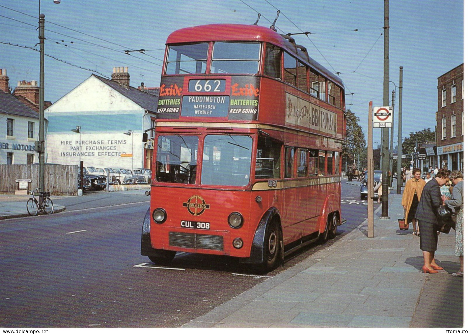 AEC Class C2 Double-Decker Trolleybus Of London Transport  -  CPM - Bus & Autocars