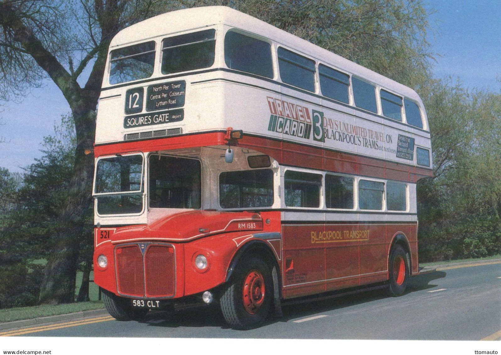 AEC-PRV Routemaster Double-Decker Bus With Leyland Engine In Blackpool 1986  -  CPM - Bus & Autocars