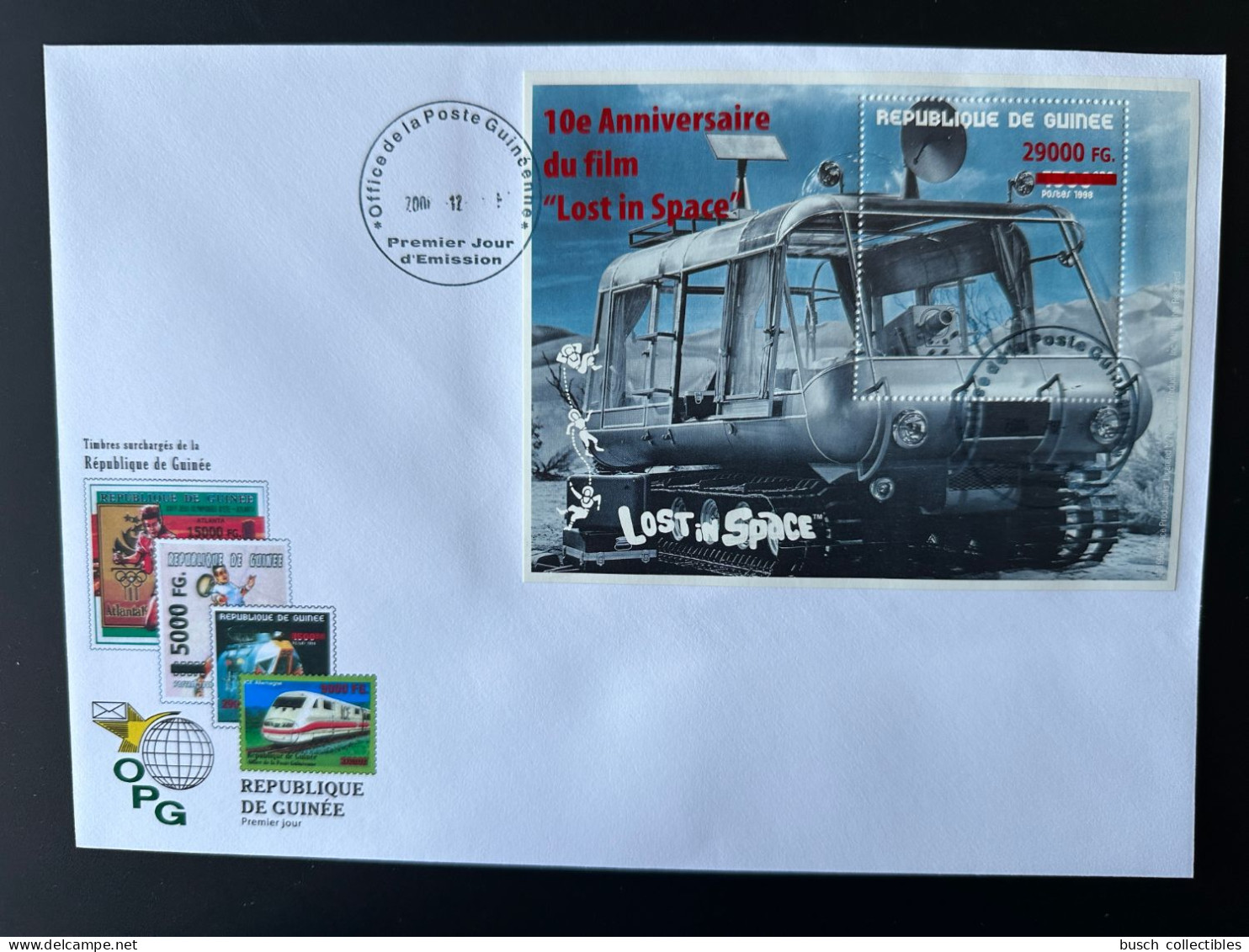 Guinée Guinea 2008 Mi. Bl. 1654 FDC Surchargé ERROR ERREUR RED ROUGE Overprint Lost In Space Espace Film Movie Raumfahrt - Africa