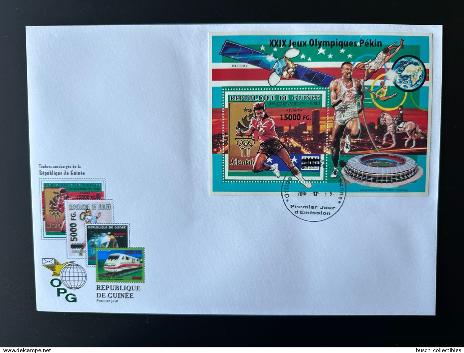 Guinée Guinea 2008 Mi. Bl. 1640 FDC Surchargé Overprint Olympic Games Atlanta 1996 Beijing Pekin Jeux Olympiques 2008 - Ete 1996: Atlanta