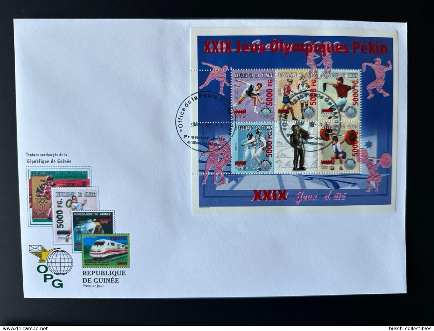 Guinée Guinea 2008 Mi. 6270-6274 FDC Surchargé Overprint Olympic Games Sydney 2000 Pekin Beijing 2008 Jeux Olympiques - Hockey (Field)