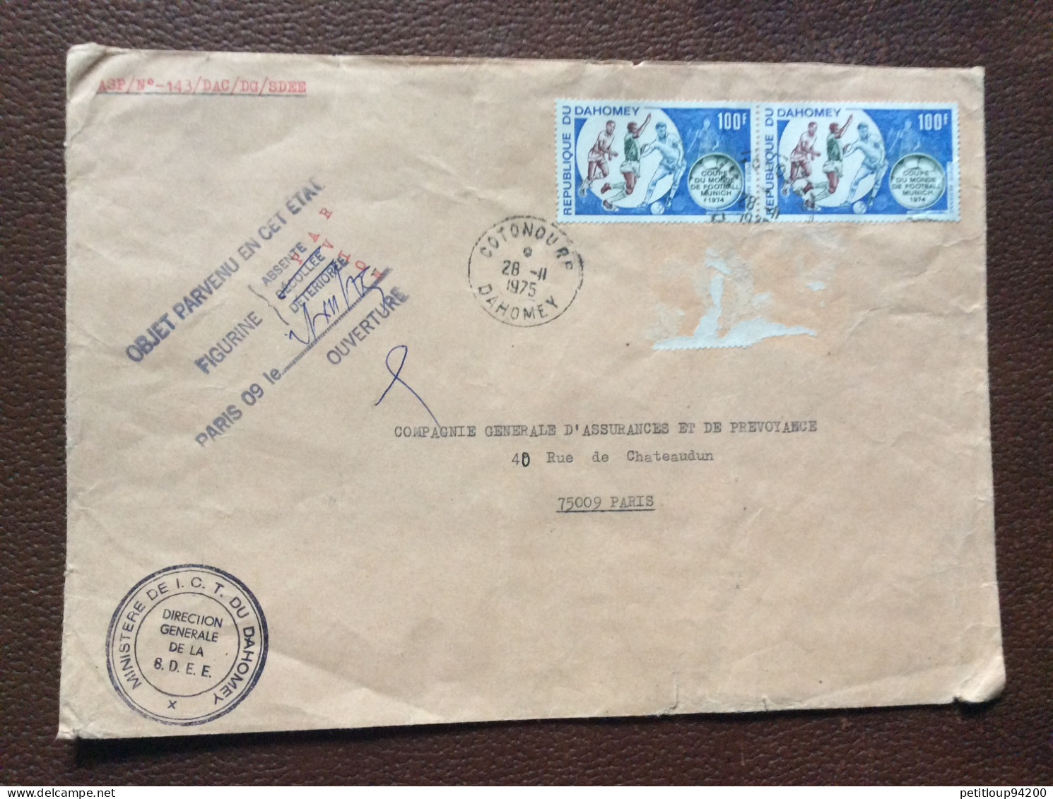 * POSTE AÉRIENNE   Dahomey  347 - Bénin – Dahomey (1960-...)